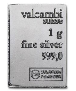 1 gram Silver Bar - Valcambi
