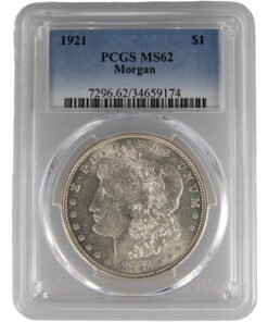 1921 Morgan Silver Dollar Coin MS62 (PCGS or NGC)