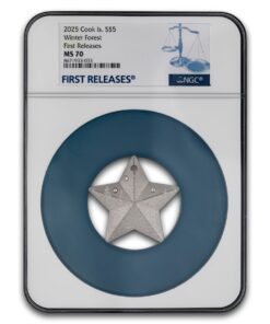 2025 Cook Islands 1 oz Silver Holiday Ornament MS-70 NGC (FR)