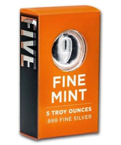 5 oz Cast-Poured Silver Bar - 9Fine Mint