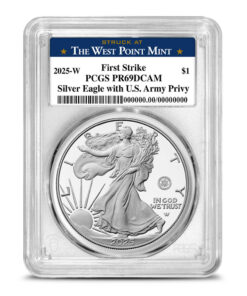 2025-W 1 oz Proof Army Privy American Silver Eagle Coin PCGS PR69 DCAM FS