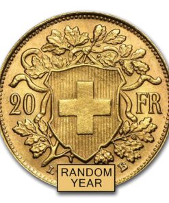 Swiss Gold 20 Francs Helvetia Coin AU (Random Year)