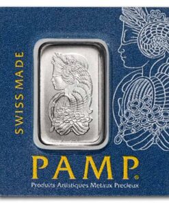 1 gram Platinum Bar - PAMP Suisse Lady Fortuna in Assay multigram