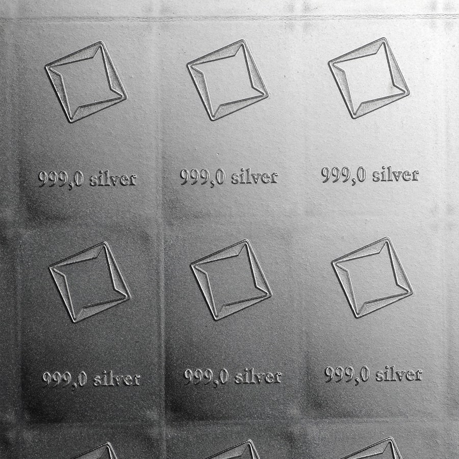 100x 1 gram Silver Bar - Valcambi Silver CombiBar™ (w/Assay)